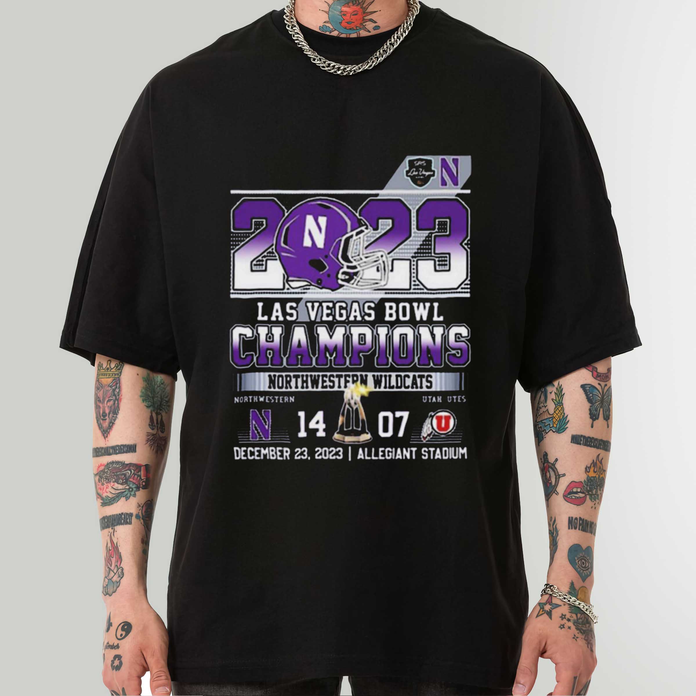 Las Vegas Bowl Champions T Shirt Quality Northwestern Wildcats 2023 Sweatshirt Hoodie
