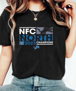 Men's Fanatics Branded Black Detroit Lions 2023 NFC North Division Champions Big & Tall T-Shirt, Sweatshirt, Hoodie Shirt
