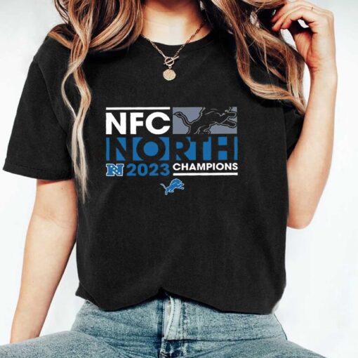 Men's Fanatics Branded Black Detroit Lions 2023 NFC North Division Champions Big & Tall T-Shirt, Sweatshirt, Hoodie Shirt