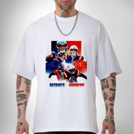 New England Patriots vs Denver Broncos game matchup Poster Shirt, Sweatshirt, Hoodie