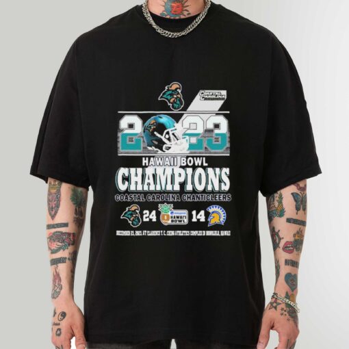 Premium 2023 Easypost Hawai Bowl Champions Coastal Carolina Chanticleers 24 14 Shirt Coastal Carolina Chanticleers Sweatshirt Hoodie