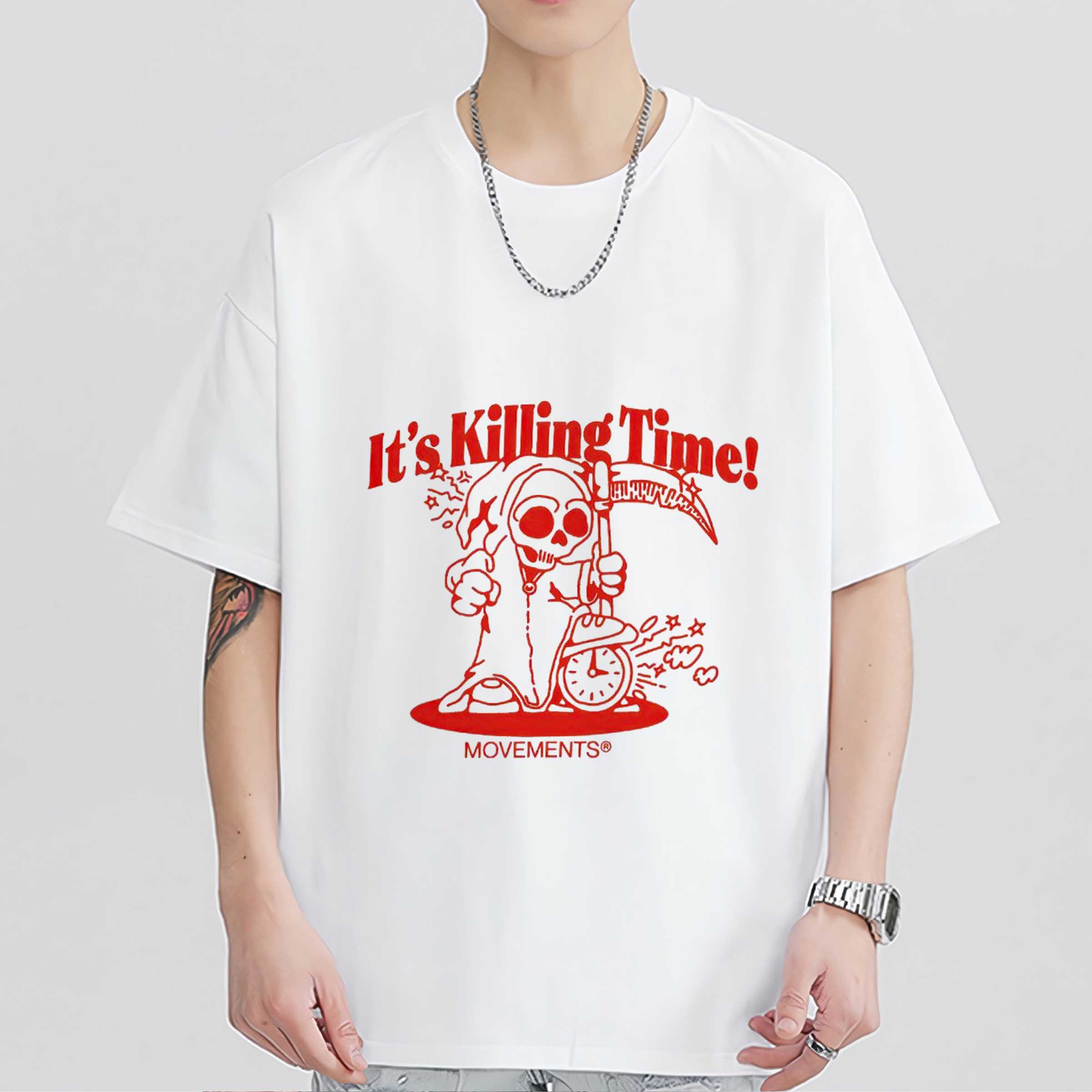 Premium Grim Reaper It is Killing Time Shirt Sweatshirt Hoodie