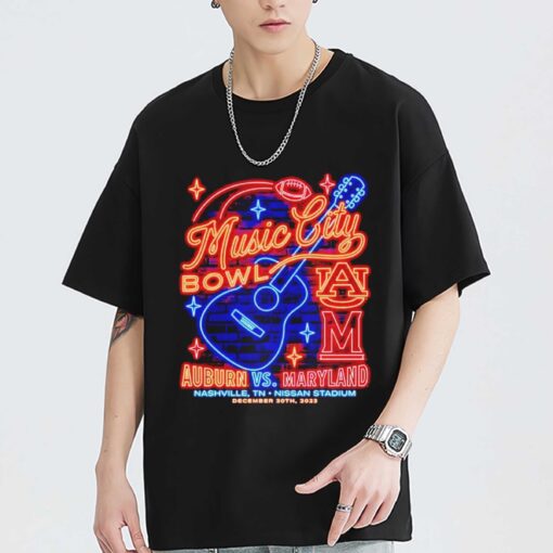 Premium Music City Bowl 2023 Auburn vs Maryland neon lights shirt sweatshirt hoodie