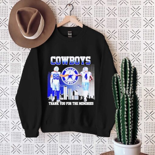 Skyline Dallas Cowboys Ceedee Lamb And Dak Prescott Thank You For The Memories Sweatshirt, T-Shirt, Hoodie Shirt