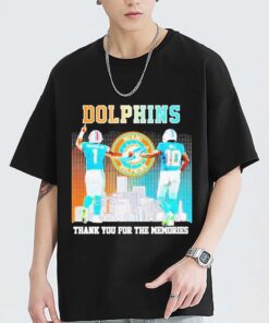 Skyline Miami Dolphins Tua Tagovailoa And Tyreek Hill Thank You For The Memories T-Shirt, Sweatshirt, Hoodie Shirt