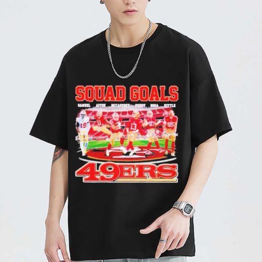 Squad Goals San Francisco 49ers Samuel Aiyuk Mccaffrey Purdy Bosa Kittle Signatures Sweatshirt, T-Shirt, Hoodie Shirt