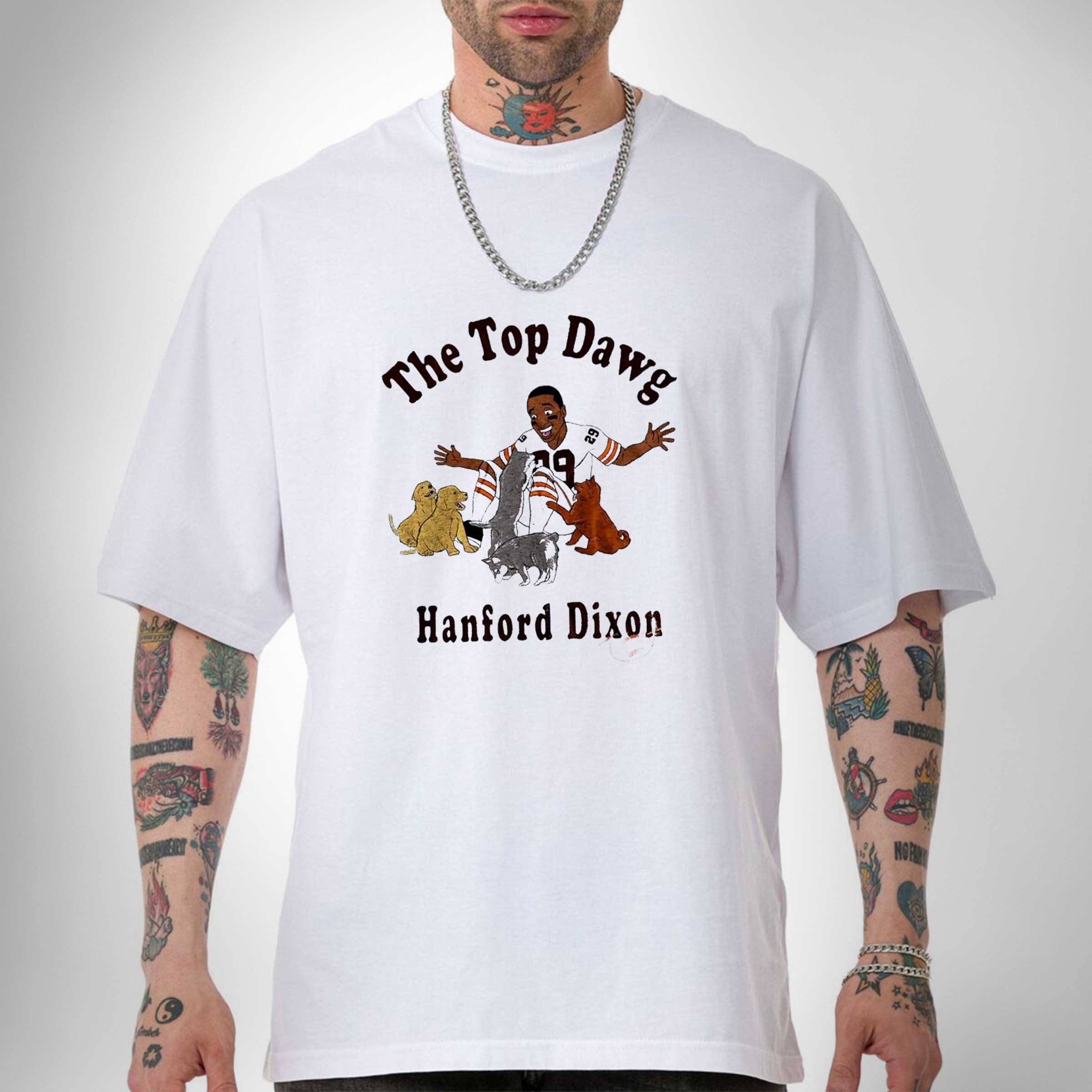 The Top Dawg Cleveland Browns Hanford Dixon playing with puppies Shirt Sweatshirt Hoodie
