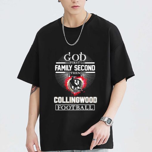Premium God first family second then Collingwood Football Club football 2024 Shirt Sweatshirt Hoodie