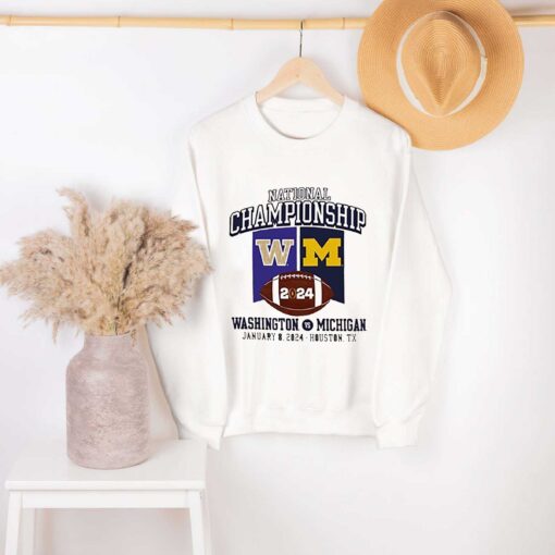 Premium Shirt of Michigan Football Vs Washington 2024 National Championship Game Banner Shirt Sweatshirt Hoodie