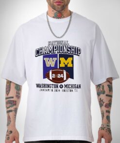 Premium Shirt of Michigan Football Vs Washington 2024 National Championship Game Banner Shirt Sweatshirt Hoodie