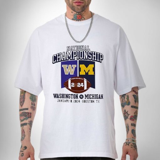 Premium Shirt of Michigan Football Vs Washington 2024 National Championship Game Banner Shirt Sweatshirt Hoodie