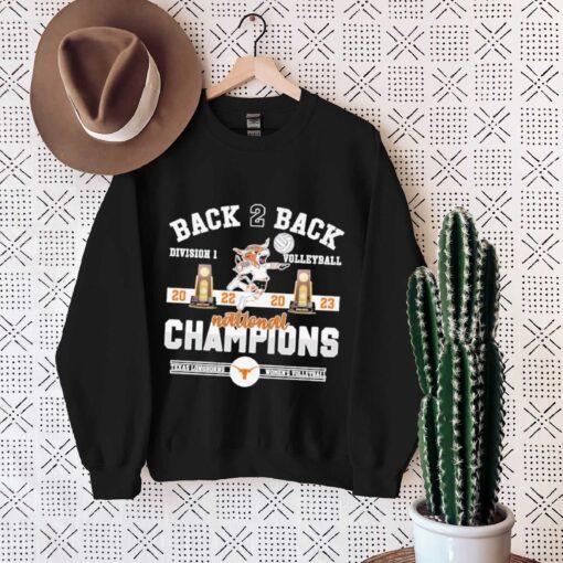 Premium Texas Longhorns Shirt Back 2 Back National Champions Women Volleyball Shirt Hoodie Sweatshirt