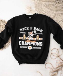 Premium Texas Longhorns Shirt Back 2 Back National Champions Women Volleyball Shirt Hoodie Sweatshirt