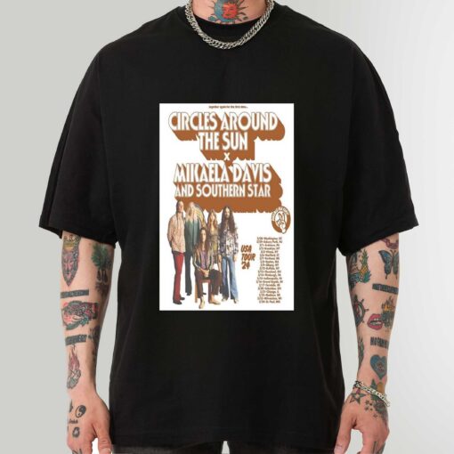 Premium USA Tour 2024 Poster Shirt, Circles Around The Sun x Mikaela Davis And Southern Star Sweatshirt Hoodie Gifts
