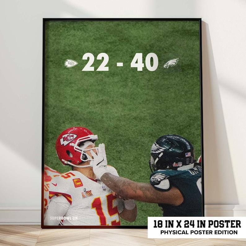 Eagles Super Bowl LIX Victory: Jalen Hurts & Saquon Barkley Wall Art