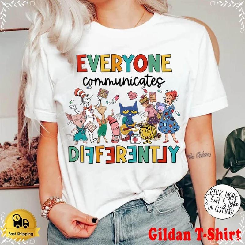 Everyone Communicates Differently T-Shirt – Celebrate Neurodiversity and Inclusion