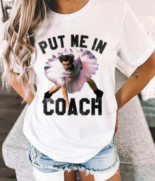Funny "Put Me in, Coach" Jim Carrey T-Shirt – Comedic Sports Tee