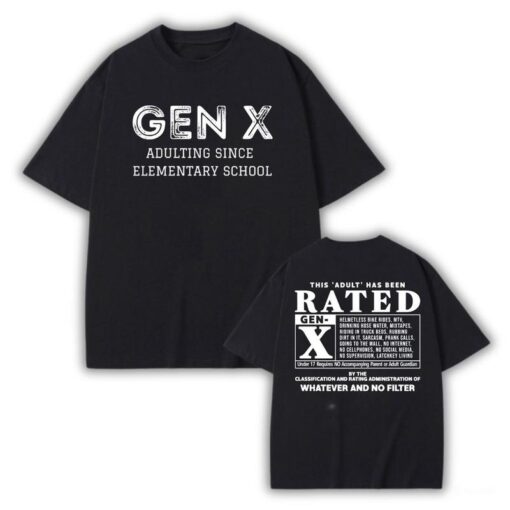 Gen X Vintage Inspired Graphic Tee - "This Adult Has Been Rated" Unisex Shirt