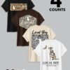 Men's Camo Graphic Print Round Neck Tee - Local Boy Outfitters Casual Summer Shirt