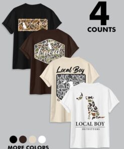 Men's Camo Graphic Print Round Neck Tee - Local Boy Outfitters Casual Summer Shirt