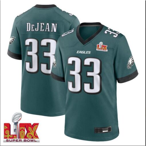 Philadelphia Eagles Cooper DeJean #33 Super Bowl LIX Champions 2025 Jersey - Men's Midnight Green