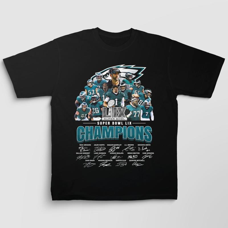 Philadelphia Eagles Super Bowl LII Champions Graphic Tee - Gildan 5000 Heavy Cotton Unisex Shirt