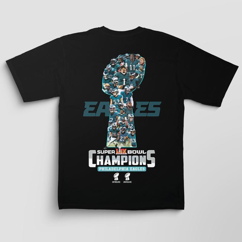 Philadelphia Eagles Super Bowl LII Champions Graphic Tee - Gildan 5000 Heavy Cotton Unisex Shirt