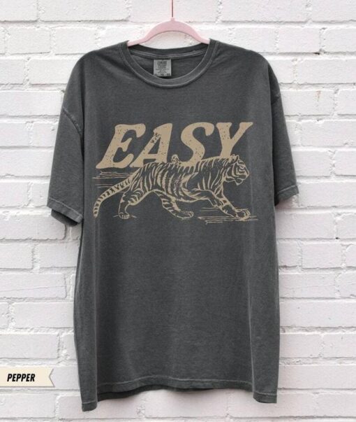 Trendy Easy Tiger Vintage Tee - Retro Festival Oversized T-Shirt