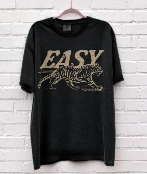 Trendy Easy Tiger Vintage Tee - Retro Festival Oversized T-Shirt