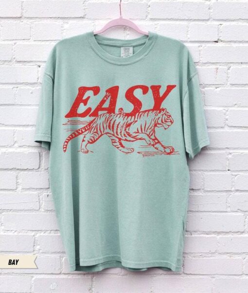 Trendy Easy Tiger Vintage Tee - Retro Festival Oversized T-Shirt