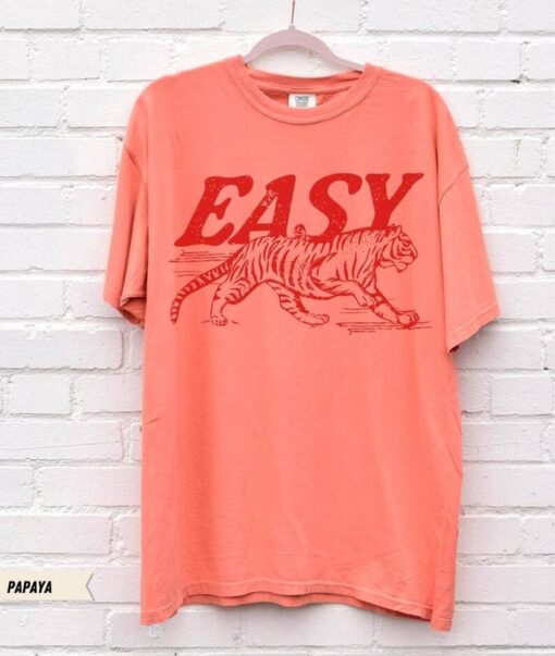 Trendy Easy Tiger Vintage Tee - Retro Festival Oversized T-Shirt