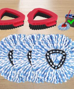 3PC O-Cedar Spin Mop Heads & 2PC Scrub Brush Set - Ultimate Cleaning Solution