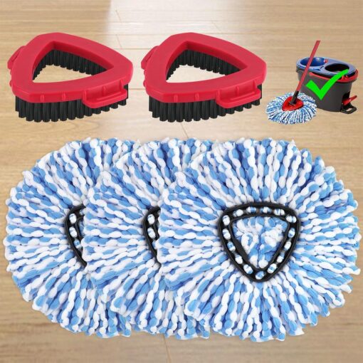 3PC O-Cedar Spin Mop Heads & 2PC Scrub Brush Set - Ultimate Cleaning Solution