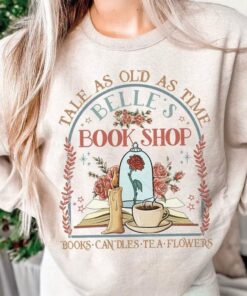 Beauty and the Beast Vintage "Tale as Old as Time" T-Shirt - Belle Reads Book Design