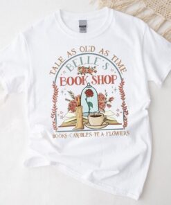 Beauty and the Beast Vintage "Tale as Old as Time" T-Shirt - Belle Reads Book Design
