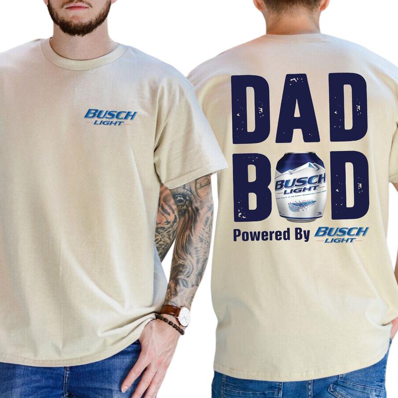 Dad Bod Powered By Busch Light Funny Drinking Tee for Men