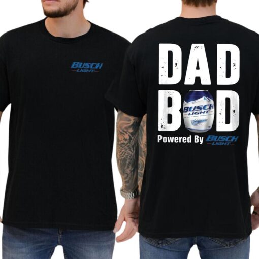 Dad Bod Powered By Busch Light Funny Drinking Tee for Men
