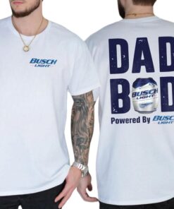 Dad Bod Powered By Busch Light Funny Drinking Tee for Men