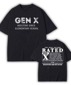 Gen X Adulting Since Elementary School Shirt - Vintage Inspired Graphic Tee for Generation X