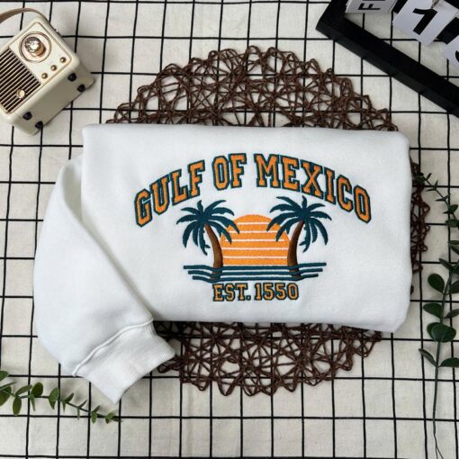 Gulf of Mexico 1550 Embroidered Sweatshirt – American Pride Hoodie for Map Lovers