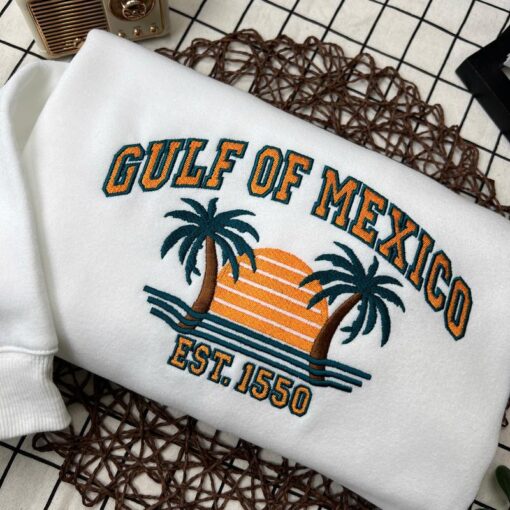Gulf of Mexico 1550 Embroidered Sweatshirt – American Pride Hoodie for Map Lovers