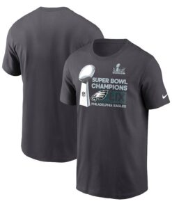 Men's Philadelphia Eagles Nike Anthracite Super Bowl LIX Champions T-Shirt - Locker Room Trophy Collection