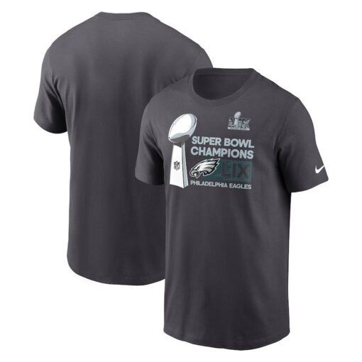 Men's Philadelphia Eagles Nike Anthracite Super Bowl LIX Champions T-Shirt - Locker Room Trophy Collection