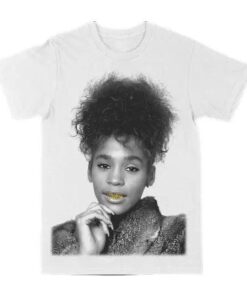 Whitney Houston Gold Grill Graphic Tee for Bold Self-Expression