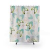 1950s Teal Mid Century Modern Shower Curtain, Vintage Retro Bathroom Decor