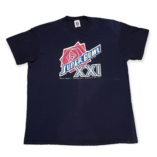 1987 Logo 7 Superbowl XXI Pasadena Vintage USA Made Mens Sport Shirts Sweatshirt T-shirt