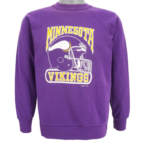 1990S Vintage Minnesota Vikings Big Logo Sweatshirt American Football Shirt for Dad with Mens Sport Shirts