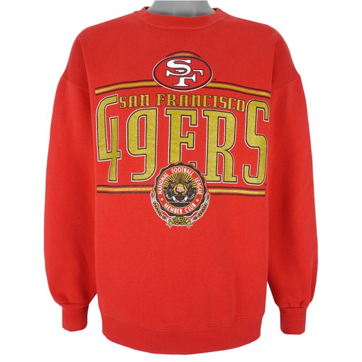 1990S Vintage San Francisco 49Ers Crew Neck Sweatshirt American Football Shirt for Dad with Retro NCAA Shirts