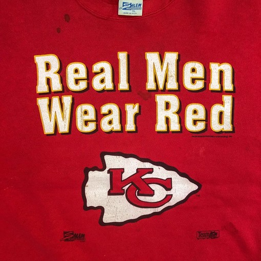 1991 Boxy Real Men Wear Red Kansas City Chiefs Sweatshirt T-Shirt, NFL Football Teams Gifts For Fans - Image 2