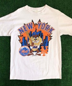 1992 New York Mets Looney Tunes Taz MLB T Shirt - Classic Baseball Shirt for Fans